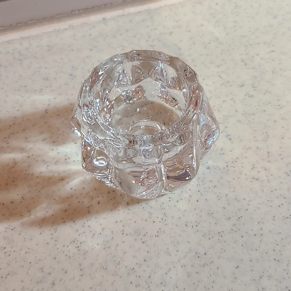 Vintage Clear Glass Candle Holder